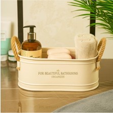 Özbience Metal Banyo Düzenleyici Organizer, Şık ve Dayanaklı Depolama Kovası