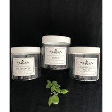 Özbience Şeffaf Cam Görünümlü Plastik 3'lü Mika Kavanoz Seti, Pamuk ve Makyaj Temizleme Için