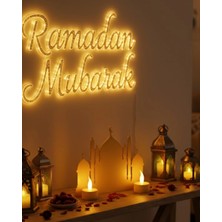 Alvo Store Buğz 3D Cami Siluet Dekor 2 Pilli Mum Dahil Ramazan Masa Üstü