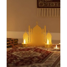 Alvo Store Buğz 3D LED Mumlu Cami Dekorasyonu 2 Adet Pilli Mum Hediyeli