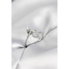 Alvo Store Buğz Balık Kuyruğu Model Gümüş Renk Zirkon Taşlı Kadın Yüzük