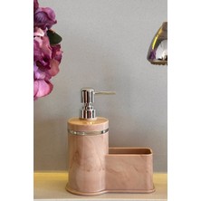 Özbience Şık Gümüş Detaylı Çok Amaçlı Sıvı Sabunluk ve Süngerlik Seti