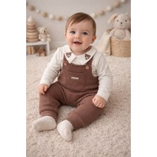 Aki Moda Kids Aki Moda Kıds Teddy Yaka Erkek Bebek • Kahve Waffle Dokulu 2’ Li Baharlık Bebek Takımı
