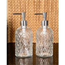 Özbience 2'li Lüks Cam Sıvı Sabunluk Seti, Şık ve Dayanıklı Tasarım