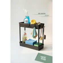 Özbience Çok Amaçlı 2 Katlı Evye ve Banyo Tezgahı Düzenleyici, Kaydırmaz Tabanlı