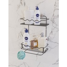 Özbience Dalga Desenli 2 Katlı Banyo Rafı, Şık ve Fonksiyonel Dekorasyon Parçası