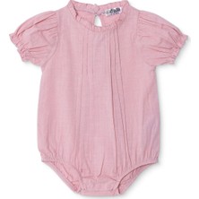 Hellobaby Kız Bebek Body Çıtçıtlı Bisiklet Yaka Kısa Kol