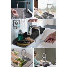 Özbience Pratik Lavabo Matı Gri, Su Tutucu Mutfak ve Banyo Koruyucu Mat