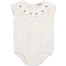 Hellobaby Kız Bebek Body Çıtçıtlı Bisiklet Yaka Kısa Kol