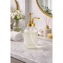 Özbience Şeffaf Kristal Cam Pompalı Sıvı Sabunluk, 500 Ml, Şıklık ve Temizlik Keyfi