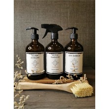 Özbience 3'lü Amber Cam Fırça Çıtalı Mutfak Temizlik Seti