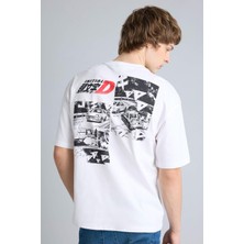 DeFacto %100 Pamuk Initial D Boxy Fit Baskılı Kısa Kollu Tişört G5532AX26SM