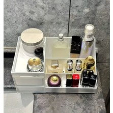 Özbience Pratik Banyo Düzenleyici, Krem, Diş Fırçası ve Şampuan Organizeri, Beyaz