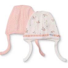 Bebetto Kız Bebek Şapka Çiçek Baskılı Bağcıklı