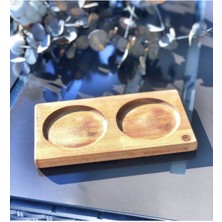 Özbience Ahşap 2 Bölmeli Sabun ve Losyon Standı Deterjan ve Yağlık Altlığı