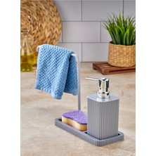 Özbience Pratik Bez Askılı Sünger ve Deterjanlık Seti, Mutfak Lavabo Organizi