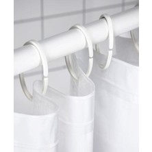 Özbience 12'li Plastik Duş Perdesi Halkası, Dayanıklı ve Kullanışlı Askı Kancası