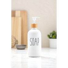 Özbience Beyaz 500 ml Cam Sıvı Sabunluk, Banyo ve Mutfak Kullanımı