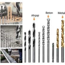 Depolife 9lu Beton Ahşap Metal Delme Matkap Uç Seti 9 Parça Elmaslı Matkap Ucu Seti