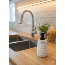 Özbience Bambu Detaylı Akrilik Şeffaf Sıvı Sabunluk, Şık ve Dayanıklı Tasarım