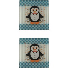 Özbience Şeffaf Banyo Gider Kapakları, 2'li Set, 10X10 Cm, Eğlenceli Penguen Tasarımı