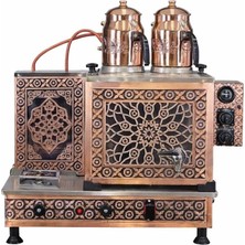 Demasan 2 Demlikli Bakır Çay Kazanı Doğalgaz & Elektrik