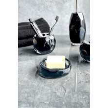 Özbience Şık Siyah Sabunluk, Pratik ve Estetik Banyo Aksesuarı