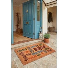 Valerine Life Farklı Dillerde Merhaba Yazılı Hoşgeldiniz işyeri Ev Ofis Kapı Önü Dış Paspası 45x70cm