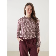 Lc Waikiki Yeni Sezon Bisiklet Yaka Desenli Kadın Bluz