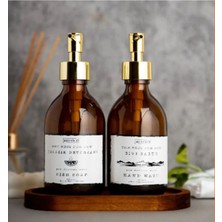 Özbience 2'li Amber Sıvı Sabunluk ve Bulaşık Deterjanı Şişesi, 300 ml