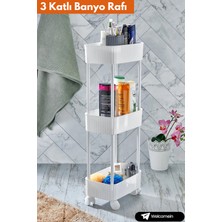Özbience Çok Bölmeli Tekerlekli Çok Amaçlı Raf Ünitesi, Banyo ve Mutfak Organizer