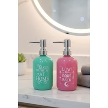 Özbience Renkli Cam Sıvı Sabunluk 2'li Set, Şık ve Fonksiyonel Tasarım