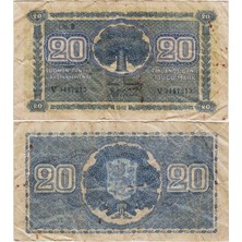 Banknoting Finlandiya 20 Markkaa 1945 Iı. Dünya Savaşı Dönemi. Temiz.