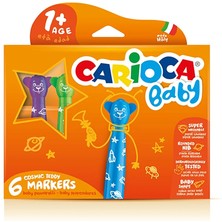Carioca Teddy Jumbo Bebek Yıkanabilir Keçeli Boya Kalemi 6lı (3 Adet)