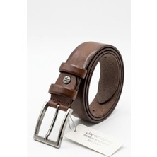 Growish GK0001 Paslanmaz Toka Eni 3,5 cm Köprülü Kahverengi Klasik Kemer