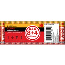 Kodak Çinko Karbon Ince Pil Shrink Aaa 8+4 3 Adet