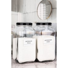 Özbience Decorative 2-Pack Detergent Whites & Colors In Glass Jar, 3000ML, Gold Cap