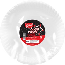 Roll-Up Party Dreams Karton Tabak Beyaz 25'li 22 cm 2 Adet