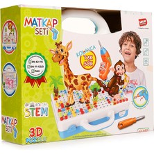 Birlik Oyuncak Eğitici Matkap Seti-Hayvanlar 3D Stem