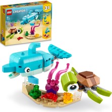 LEGO Creator 3'ü 1 Arada Yunus ve Kaplumbağa 31128 - 6 Yaş ve Üzeri Çocuklar Için Deniz Hayvanı Oyuncakları Içeren Yapım Seti (137 Parça)