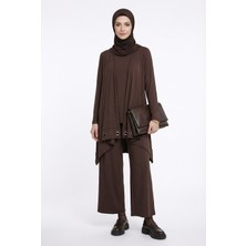 Armine Trend Kuşgözü Detaylı Asimetrik Kesim Pantolonlu Ikili Takım Capicino 25KT6109