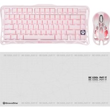 Gravastar K1 Mekanik Gaming Klavye, M1 Pro Kablosuz Optik Mouse ve Mousepad Oyuncu Seti, Sakura Pink