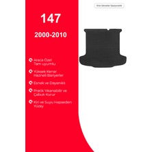 Alfa Romeo 147 2000-2010 937 Uyumlu 3D Özel Kesim Koku Yapmaz Su Geçirmez Havuzlu Eva Bagaj Havuzu - Siyah