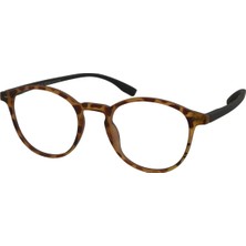 Bergamo - Leopar Desenli Unisex Mavi Işık Filtreli Ekran Gözlüğü - Oval Dayanıklı Çerçeve