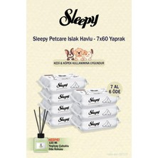 Sleepy 7 Paket Petcare Islak Havlu 60'lı ve Oda Kokusu Hediye