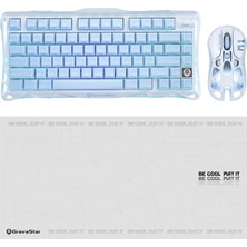 Gravastar K1 Mekanik Gaming Klavye, M1 Pro Kablosuz Optik Mouse ve Mousepad Oyuncu Seti, Ice Blue