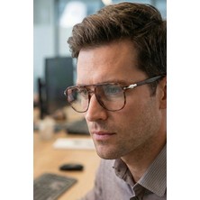 Mavi Işık Filtreli Erkek Leopar Desenli Ekran Gözlüğü 1215 Clprm - Esnek ve Dayanıklı Çerçeve