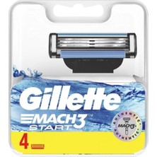 Gillette Mach3 Start Yedek Tıraş Bıçağı 4'lü Paslanmaz Çelik Özellikli Cilt Koruma Bandı