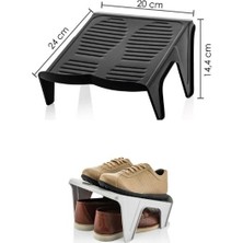 Nandy Home Çiftli Ayakkabı Rampası 10'lu Siyah Yüksek Performanslı Plastik ve Şık Tasarım