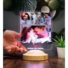 Aşkım Yazılı Fotoğraflı Sevgili Hediyesi LED Lamba – Sevgililere Özel Resimli, Romantik ve Anlamlı Aşk Hediyesi